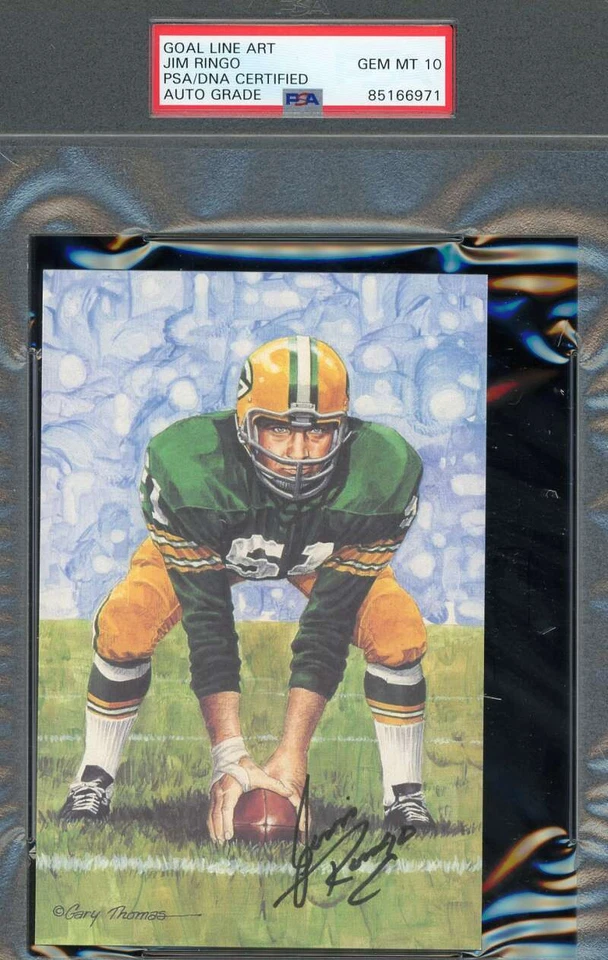 Jim Ringo Gem Mint 10 PSA DNA Signed Goal Line Art Card GLAC Autograph - Image 1 of 1
