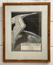 Art Deco Hispano-Suiza Automobile Original Print Memorabilia Historic Artwork