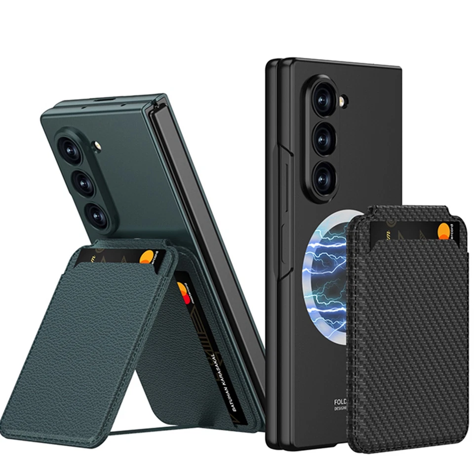 Funda segura para Samsung Galaxy Z Fold7 6 Mag con soporte billetera de cuero desmontable Foto 1 de 4