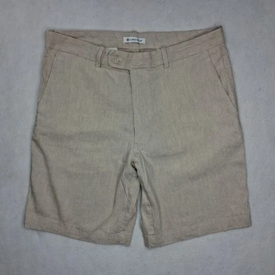 Cubavera Hombres Pantalones Cortos de Lino 36 Marfil Golf Verano Informal Exterior Chinos Beige Tostado Foto 1 de 4