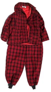 VTG Woolrich Wool Suit 2 Pc Set Red Black Plaid Hunting Coat Jacket44/Pants40 36 - Picture 1 of 10