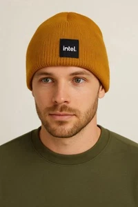 Berretto The North Face giallo senape - taglia unica, logo Intel - Foto 1 di 8