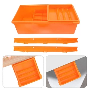  Under Table Drawer Organizer: Plastic Storage Box with Drawers Three-layers - - Picture 1 of 17