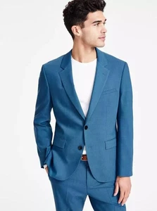 Hugo by Hugo Boss Men's Modern Fit Superflex Suit Jacket - Light/pastel Blue 44L - Picture 1 of 6