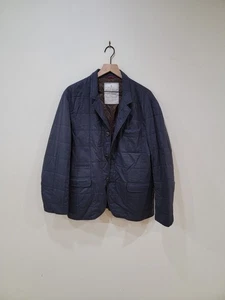 Brunello Cucinelli Quilted Padded Navy Blazer Jacket Men's Size XL - Picture 1 of 6