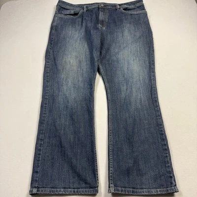 Pantalones de mezclilla Buffalo para hombre lavado medio algodón pierna recta elastano azul 40x30 Foto 1 de 4