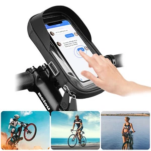 Waterproof Bike Phone Holder Cycling Handlebar Mobile Bag Cellphone Bicycle Case - Picture 1 of 8