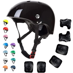 Adjustable Kids Bike Helmet with Knee Pads Elbow Pads Wrist Guards,Skateboard... - Picture 1 of 8