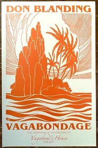 DON BLANDING lithographiert 11x17 Kunst Poster #2 VAGABONDS HAUS Hawaiianischer Dichter - Bild 1 von 1