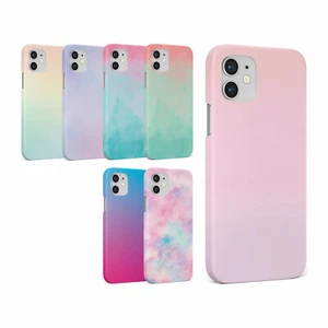 CASE FOR IPHONE 16 16E 15 14 12 12 SE 8 PRO MAX HARD PHONE COVER RAINBOW MARBLE - Picture 1 of 9
