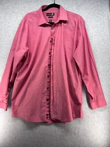 J.Ferrar Mens Button Up Pink Collared Stretch Button XL Cotton Long Sleeves - Picture 1 of 6