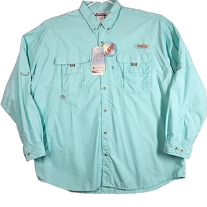 Columbia PFG Bahama II Long Sleeve Fishing Shirt Men 2XL Gulf Stream Blue UPF30 - Picture 1 of 21
