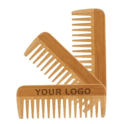 Customized LOGO-Bamboo Beard Combs Hair Comb for Men & Women Hair Care Brush - Image 1 of 4
