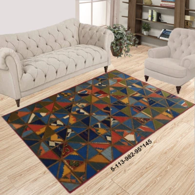 Modern Floor Carpet Mat Rug Handmade Persian Kilim Patchwork Rug Area 5-113 - Image 1 of 4