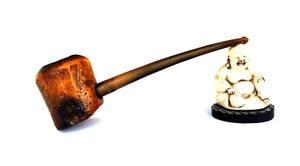 SUPERB VINTAGE AFRICAN BLOCK MEERSCHAUM CAVEMAN ESTATE PIPE - Picture 1 of 13