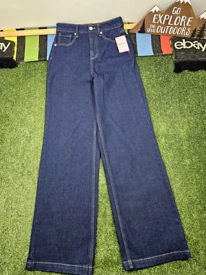 Juicy Couture Vaqueros Pierna Ancha Acampanados tiro Alto Y2k Lunita Talla 5/27 Azul Lavado Oscuro Foto 1 de 4