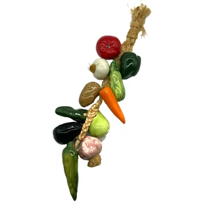 Wall Art Ristra Veggies 15" String Ceramic Vegetables Kitchen Decor Patio Dining - Picture 1 of 8