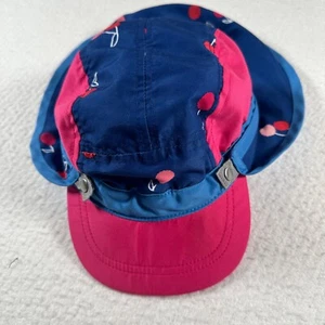 Hanna Andersson Sun Hat Girls Small Pink Blue Adjustable Removable Back Flap - Picture 1 of 9
