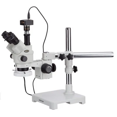 Microscopio zoom bloqueable estéreo simul-focal 3,5X-90X + luz de anillo fluorescente + Foto 1 de 4