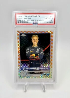 2022 Topps Chrome F1  LIAM LAWSON #81 Orange Checker flag 13/25 PSA 10🔥 - Image 1 of 2