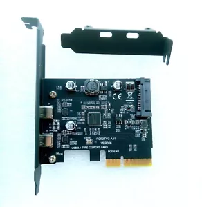 PCI Express PCIe auf 2x USB 3.1 Type-C Gen 2 10 Gbps Controller | für Mac Pro... - Bild 1 von 2
