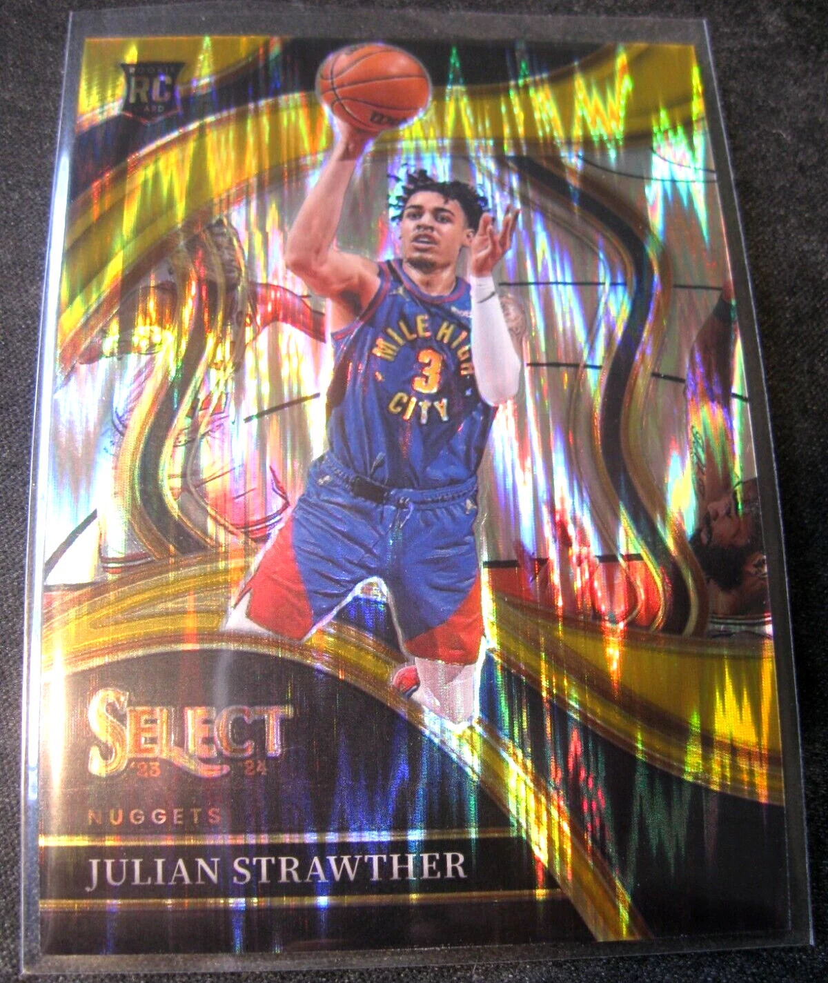 JULIAN STRAWTHER 2023-24 Select PRIZMS GOLD FLASH Courtside 283 NUGGETS RC 1/10