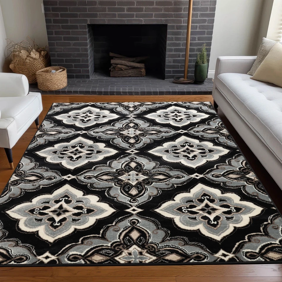 Crawford Modern Floral Medallion Ornamental  Indoor Area Rugs or Runner Rug - Image 1 of 1