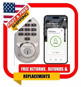 Kwikset HALO Satin Nickel Keypad WiFi Electronic Smart Lock Deadbolt Smartkey - Picture 1 of 11