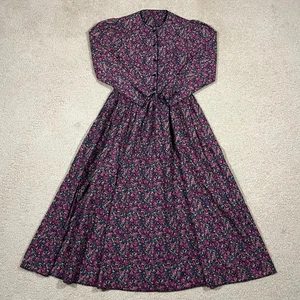 Vintage Laura Ashley Pink Floral Print Long Sleeve Prairie Dress Size 10 - Picture 1 of 7