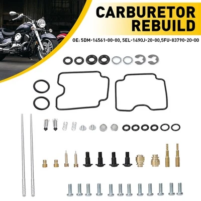 Carb Carburetor Rebuild Repair Kit For Yamaha V-STAR 1100 XVS1100 CUSTOM 1999-09 - Image 1 of 4