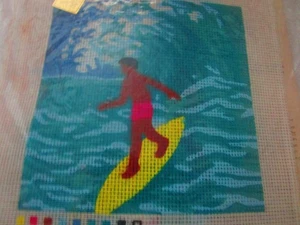 Surfer Hand-Painted Island Needlepoint Souvenir of Hawaii Kit #BI-102 (1973) - Picture 1 of 3