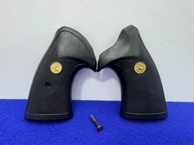 Colt Python I-Frame Synthetic Presentation Grips w/ Gold Colt Medallions OEM - Image 1 of 4