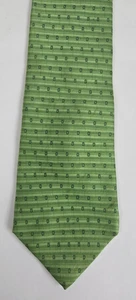 Corbata Zylos Gold George Machado verde estampado geométrico seda - Imagen 1 de 9