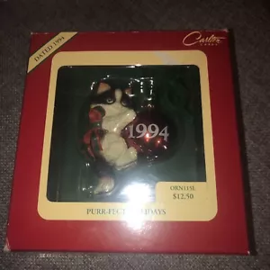~PURR-FECT HOLIDAYS~ CARLTON CARDS HEIRLOOM ORNAMENT 1994 CUTE KITTEN ! - Picture 1 of 7