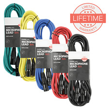 5 x 6M XLR to XLR Microphone Cables Audio Leads Multi Coloured Lifetime Warranty