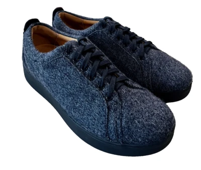 Fitflop 女式蓝色美利奴羊毛拉力赛 FL5-399 运动鞋爱情尺码 7 新鞋 — 第 1/4 张图片