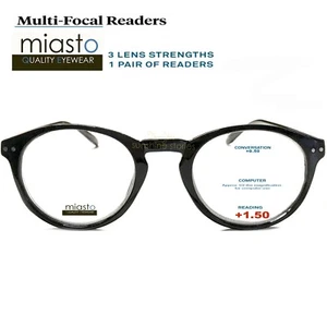 GAFAS DE LECTURA LECTORA DE COMPUTADORA MIASTO MULTIFOCAL (SIN LÍNEA BIFOCAL) +1.50 NEGRAS - Imagen 1 de 2