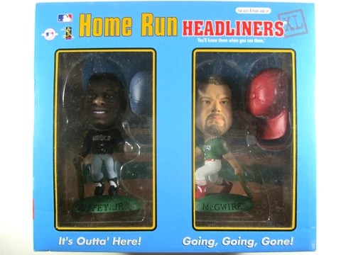 MLB Home Run Headliners XL Bobbleheads - Ken Griffey Jr & Mark McGwire - COA NIB Cover