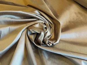 4 YARDS Iridescent Silk Shantung in Beige, woven in two shades of light beige - Picture 1 of 4