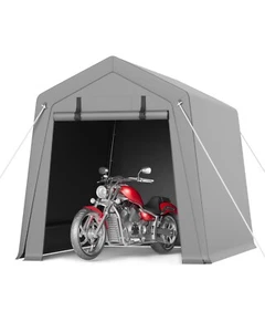6x8 FT Motorcycle Storage Sheds with Rolled up Zipper Door for Motorcycle &Tools - Picture 1 of 7