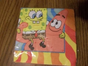 SpongeBob Buddies Beverage Napkins 16ct & PARTY PLATES 8CT~ Birthday Party Supp - Picture 1 of 5