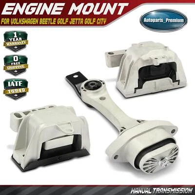3x Montaje de puntal de par de motor y motor y montaje de transmisión para Volkswagen Golf Foto 1 de 4