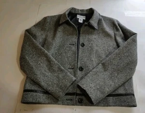 Blazer corto vintage Pendleton's 100 % lana para mujer color gris manchado talla 12 - Imagen 1 de 16