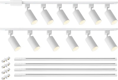 Kit de iluminación de pista LED GU10 12 luces con riel tipo H de 13 pies 💡 Foto 1 de 4