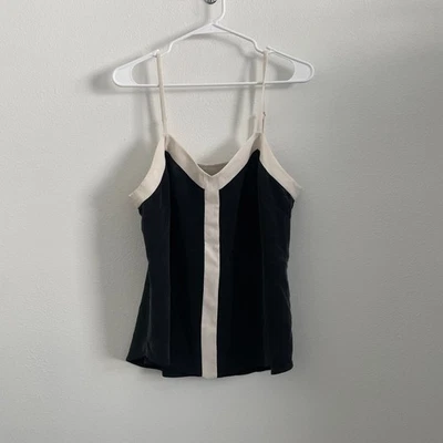 Camiseta sin mangas Kit & Ace de seda para mujer L negra blanca a rayas clásica minimalista atletismo Foto 1 de 4