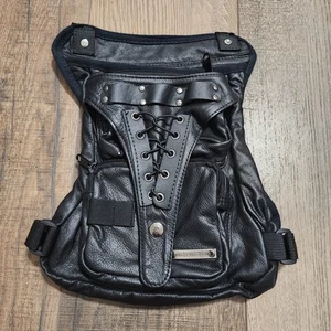 Bolso Muslo Cinturón Ocultar y Llevar Milwaukee Negro Cuero Genuino - Imagen 1 de 10