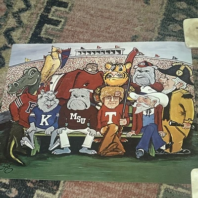 Impresión de colección de 10 mascotas clásicas de la SEC (1969) por Harry Lee 'Chig' Biggers, Jr. Foto 1 de 4