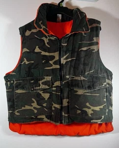 Vintage Scovill reversible orange Camo mens hunting vest L - Picture 1 of 8