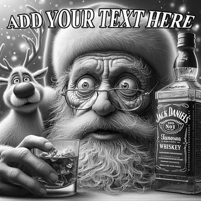 Christmas Laser Engraved Santa, Jack Daniels Wood Plaque 10x10 Personalized Gift - Image 1 of 4