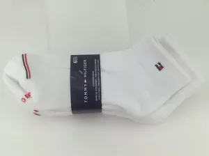 Women's TOMMY HILFIGER White 77% COTTON Quarter Crew Socks, 6 Pack, $36MSRP⛳️🎾 - Picture 1 of 10